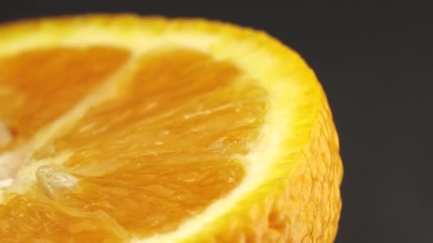 Macro Lövés Köldök Narancs Gyümölcs Forgás Close Friss Citrus Narancs — Stock videók