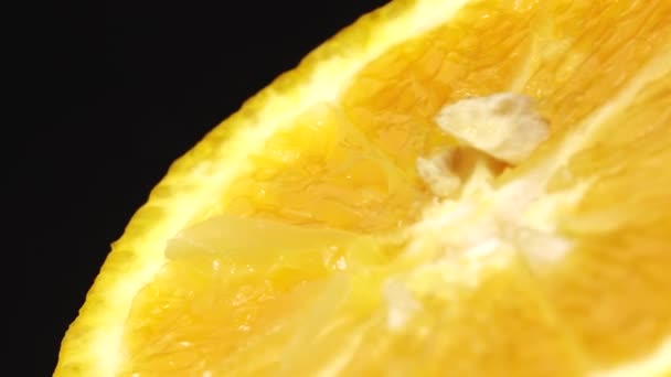 Macro Tiro Ombligo Frutas Naranja Rotar Close Fresco Cítricos Color — Vídeo de stock