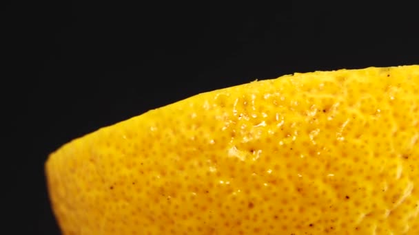 Macro Shot Van Navel Oranje Fruit Rotate Close Verse Citrus — Stockvideo