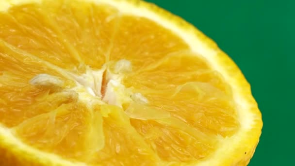 Macro Lövés Köldök Narancs Gyümölcs Forgás Close Friss Citrus Narancs — Stock videók