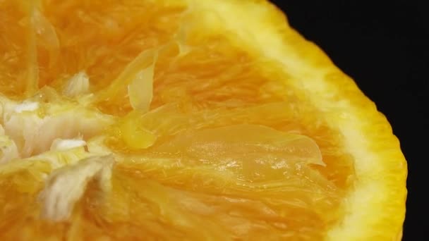 Makro Skott Navel Apelsin Frukt Och Rotera Närbild Färsk Citrus — Stockvideo