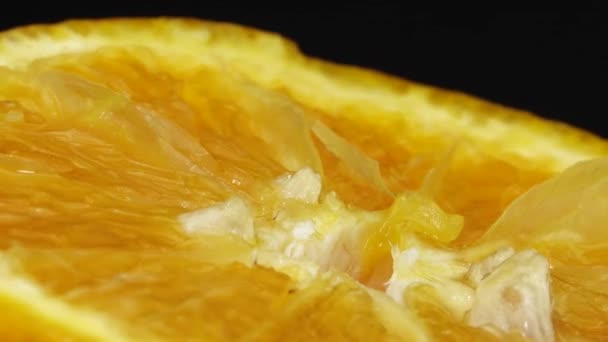 Makro Skott Navel Apelsin Frukt Och Rotera Närbild Färsk Citrus — Stockvideo