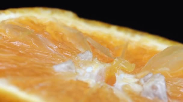 Göbek Portakal Meyvesinin Macro Görüntüsü Turuncu Turunçgil Yeşili Arka Plan — Stok video