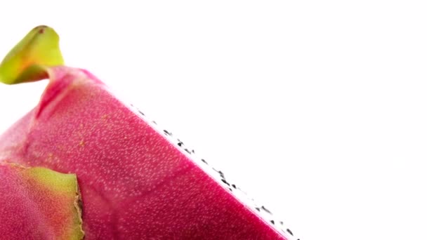 Dragon Fruit Cut Isolated White Backgound — Videoclip de stoc