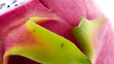 4K Dragon fruit cut isolated on white backgound