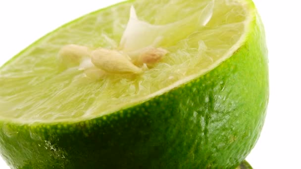 Rotation Green Lime Top View 360 Degree Rotation Close Lemon — Video Stock