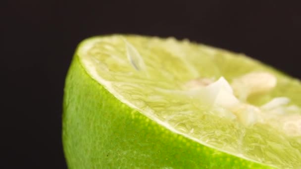 Rotation Green Lime Top View 360 Degree Rotation Close Lemon — Vídeo de Stock