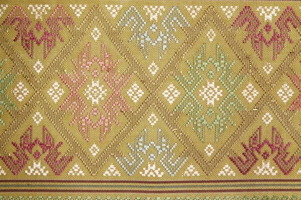 Mais Anos Idade Colorido Tailandês Artesanato Peruano Estilo Tapete Superfície — Fotografia de Stock