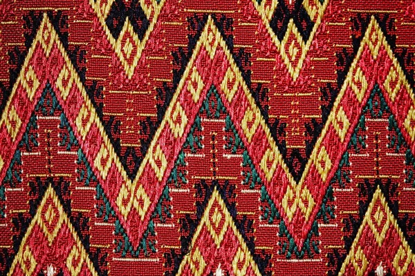 Colorful Thai Handcraft Peruvian Style Rug Surface Old Vintage Torn — Photo