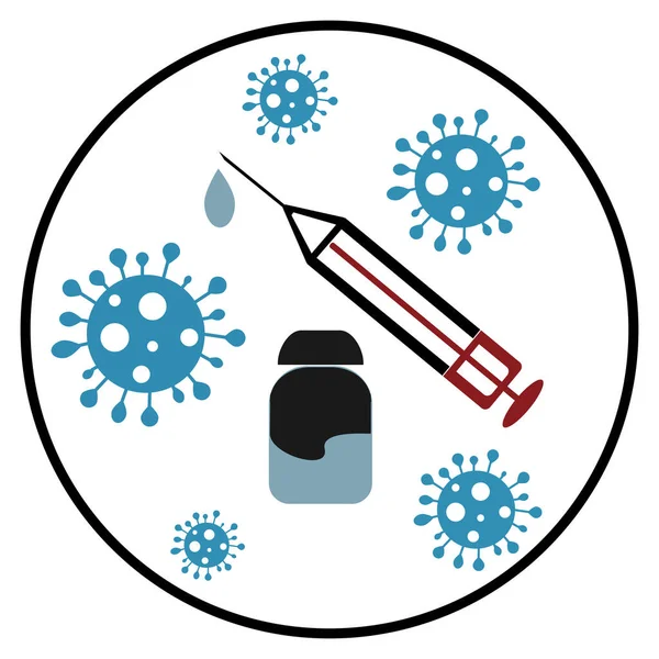 Концепция Вакцинации Идея Инъекции Вакцины Защиты Болезней Медицинское Обслуживание Здравоохранение — стоковый вектор