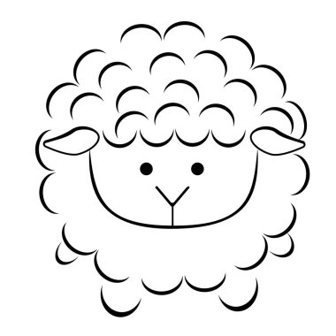 Kuzu eti. Yazdırma ya da boyama için bir kuzu tasviri