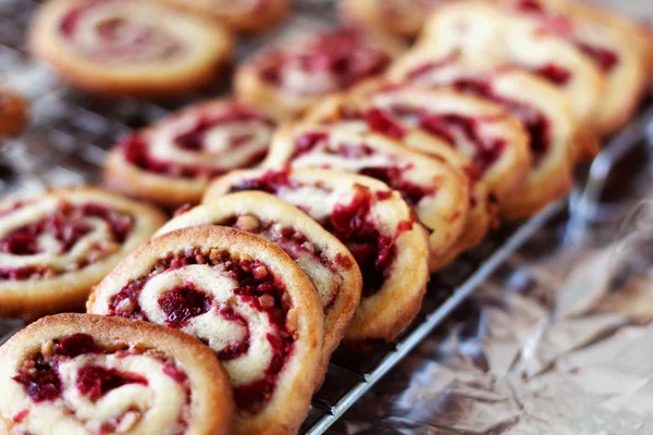 Cranberry Nut Swirl Cookies — Stock Photo, Image