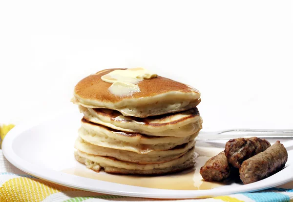 Pannkakor och korv Stockbild