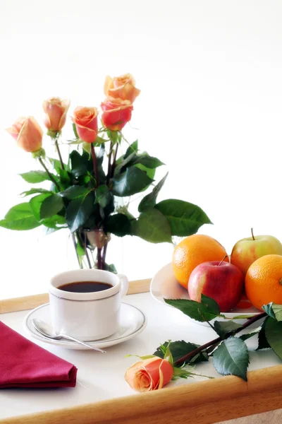 Bandeja de café da manhã ensolarado — Fotografia de Stock