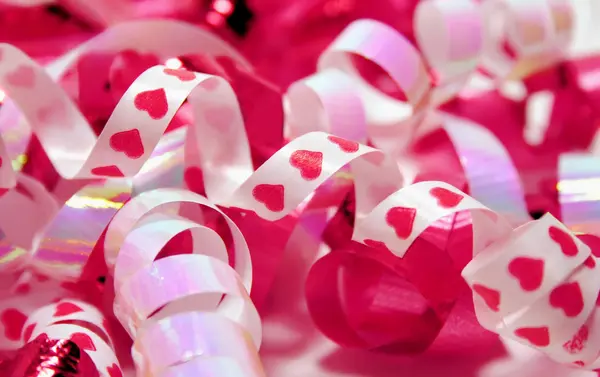 Walentynki różowy taśmy — Zdjęcie stockowe
