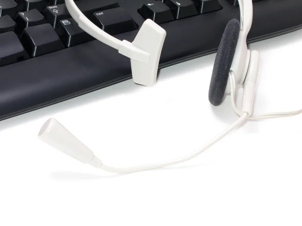 Keyboard And Headset — Stock Photo, Image