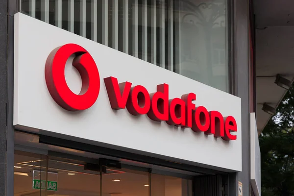 Valencia Espanha Setembro 2021 Vodafone Uma Empresa Multinacional Britânica Telecomunicações — Fotografia de Stock