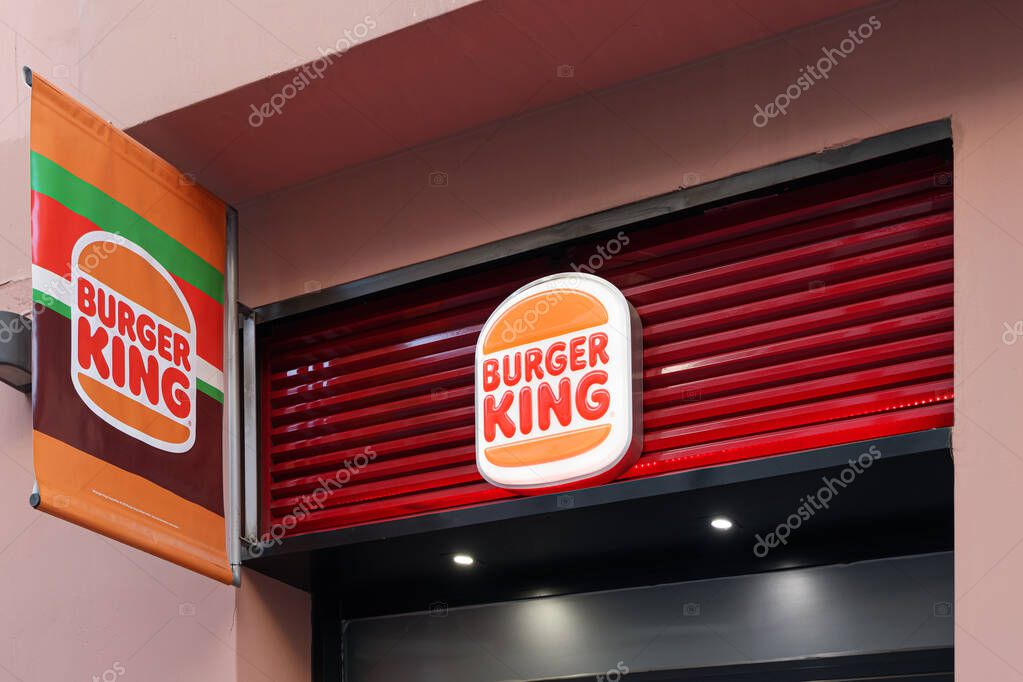 VALENCIA, SPAIN - OCTOBER 26, 2021: Burger King is an American multinational chain of fast food restaurants