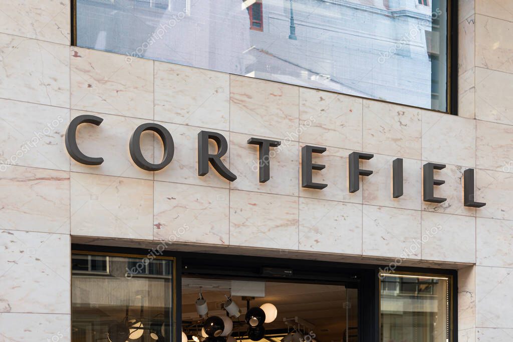 VALENCIA, SPAIN - OCTOBER 26, 2021: Cortefiel is a brand of Tendam Group, one of Europe's leading fashion retailers