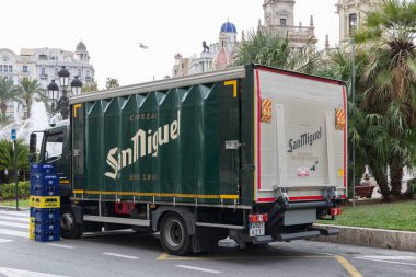 VALENCIA, İspanya - 19 Kasım 2021, Malaga, Endülüs, İspanya merkezli bir İspanyol bira imalat şirketidir.