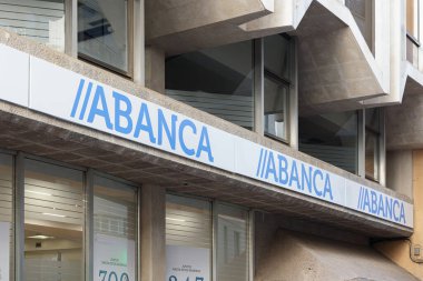 VALENCIA, İspanya - 15 Aralık 2021 Abanca, Galiçya merkezli bir İspanyol bankasıdır.