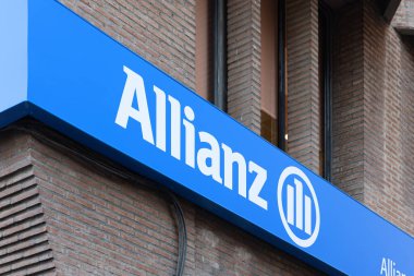 VALENCIA, İSPA - 15 Aralık 2021 Allianz Münih merkezli çok uluslu bir Alman finans şirketi.