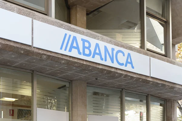 Valencia Spanien December 2021 Abanca Spansk Bank Baserad Galicien — Stockfoto