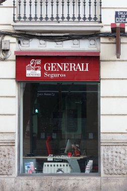 VALENCIA, İSPA - 20 ARALIK 2021: Generali bir İtalyan sigorta şirketi.