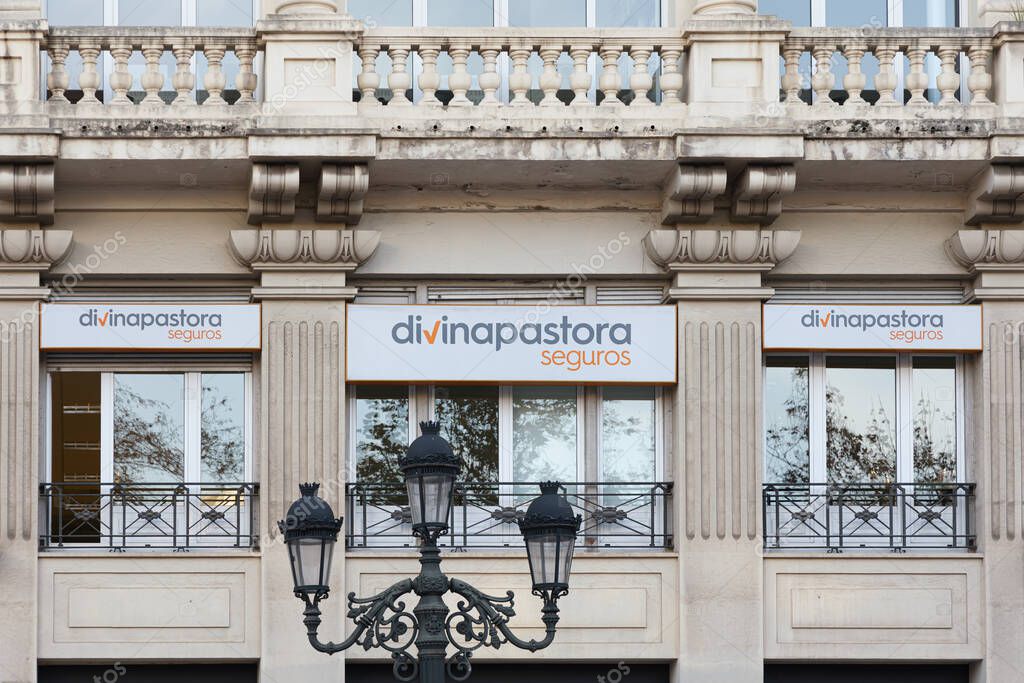 VALENCIA, SPAIN - DECEMBER 20, 2021: Divina Pastora is a Spanish insurance company