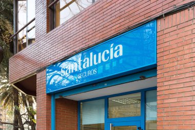 VALENCIA, İSPA - 20 ARALIK 2021: Santalucia bir İspanyol sigorta şirketi.