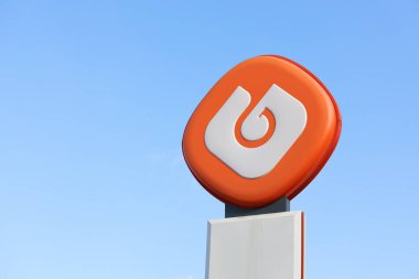 VALENCIA, İspanya - 13 Ocak 2022 Galp merkezi Lizbon, Portekiz 'de bulunan çok uluslu bir enerji şirketidir.