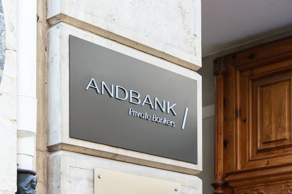 Valencia Spanien Ruari 2022 Andbank Det Äldsta Privata Bankföretaget Andorra — Stockfoto