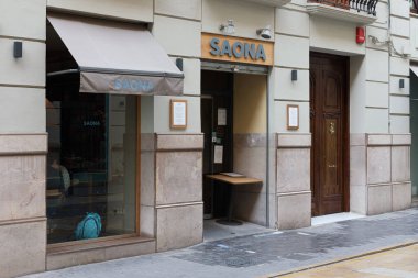 VALENCIA, İSPA - 15 Şubat 2022 Saona, İspanya 'nın Akdeniz restoranları zinciri.