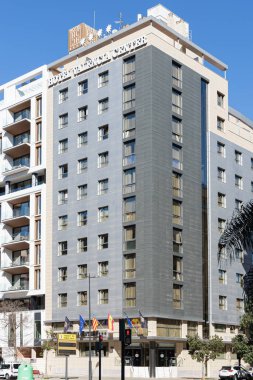 VALENCIA, İspanya - 22 Şubat 2022: Hoteles Center, İspanya merkezli bir otel zinciri. Valencia Oteli