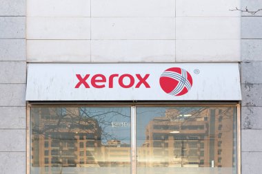 VALENCIA, İSPA - 22 Şubat 2022: Xerox, baskı ve dijital belge ürünleri ve hizmetleri satan bir Amerikan şirketidir.