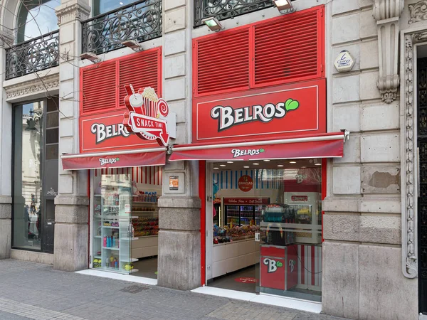 Valencia Spain April 2022 Belros Spanish Candy Snack Shop Chain — Stock Photo, Image