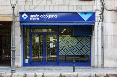 VALENCIA, İspanya - Mayıs 05, 2022: Union Alcoyana bir İspanyol sigorta şirketidir.