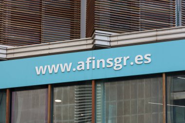 VALENCIA, İspanya - Mayıs 05, 2022: Afin SGR kar amacı gütmeyen bir finansal kuruluştur