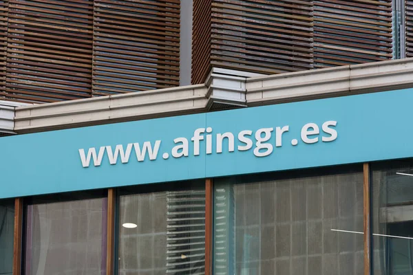 VALENCIA, İspanya - Mayıs 05, 2022: Afin SGR kar amacı gütmeyen bir finansal kuruluştur