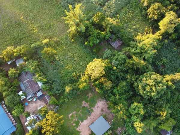 Aerial Photograph Rural Communities Morning Sunrise — Stock Photo, Image