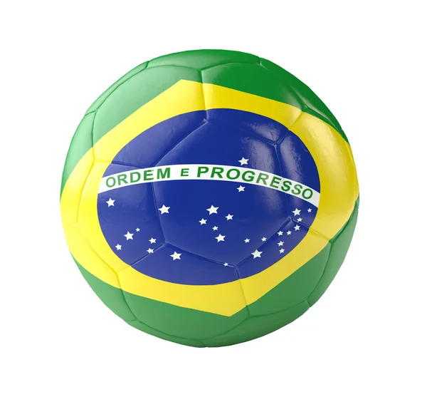 Fotbalový míč Brazílie 3d — Stock fotografie
