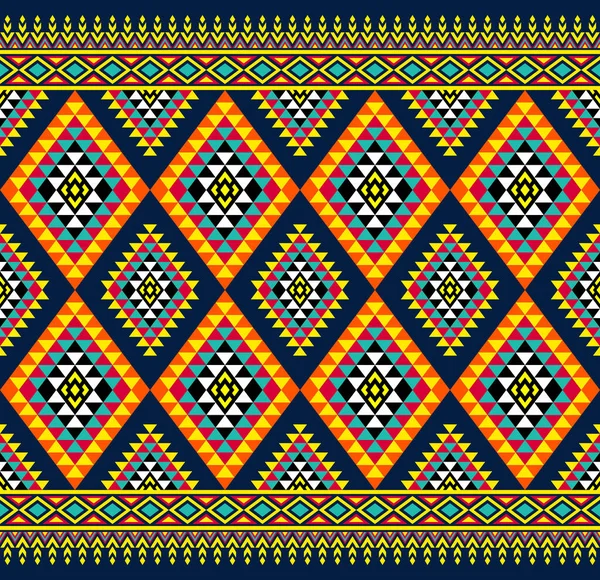Green Red Symmetry Geometric Triangle Ethnic Seamless Pattern Design Blue — ストックベクタ