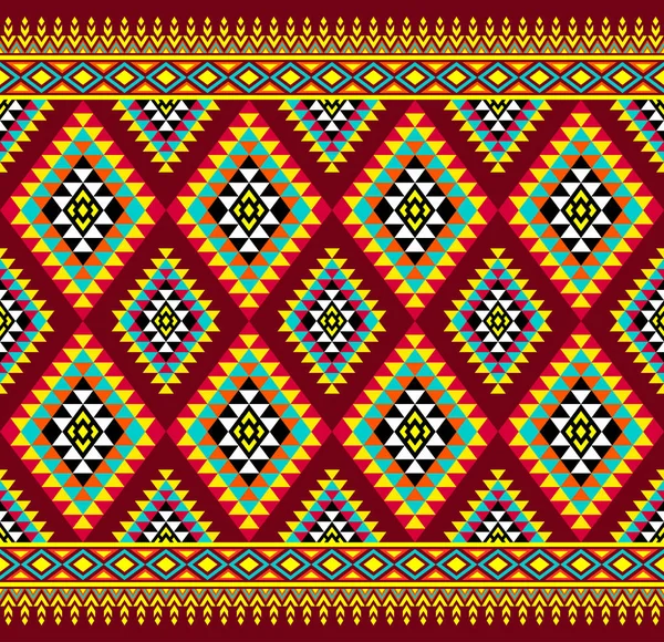 Πορτοκαλί Πράσινη Συμμετρία Γεωμετρικό Τρίγωνο Ethnic Seamless Pattern Σχεδιασμός Κόκκινο — Διανυσματικό Αρχείο