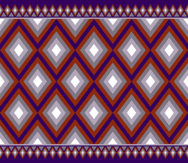Grey Brown Symmetry Rhomboid Geometric Ethnic Seamless Pattern Design Purple — Stockvektor