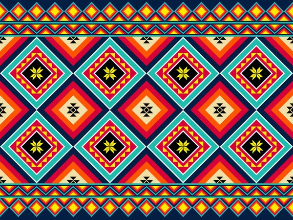 Red Green Symmetry Two Square Geometric Ethnic Seamless Pattern Design — 스톡 벡터