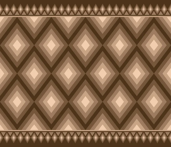 Light Brown Symmetry Rhomboid Geometric Ethnic Seamless Pattern Design Brown — Vector de stock