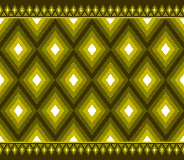 Dark Green Symmetry Rhomboid Geometric Ethnic Seamless Pattern Design Eastern — Wektor stockowy