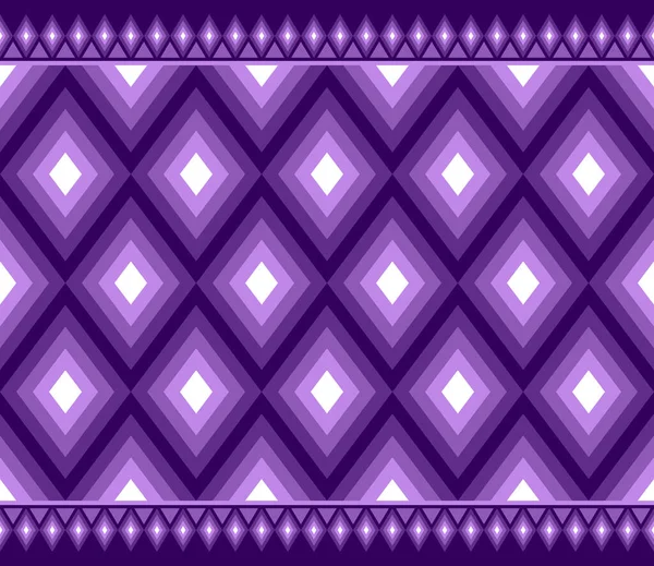 Purple Symmetry Rhomboid Geometric Ethnic Seamless Pattern Design Eastern Embroidery — Stock Vector