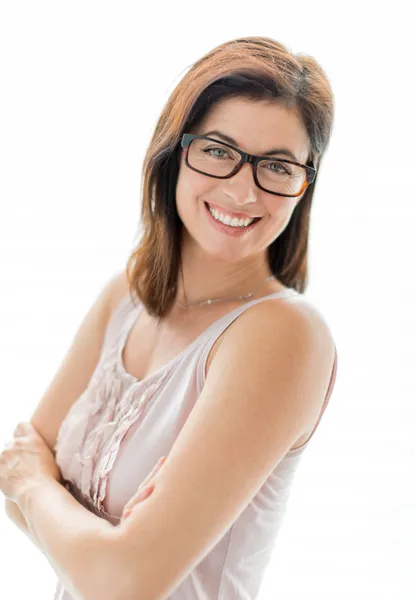 Confident woman wearing stylish glasses — Stock Photo, Image