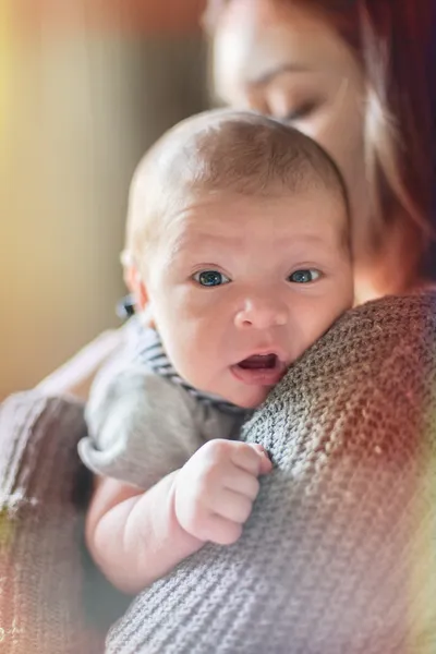 Cute newborn baby serie with vintage filter — Stock Photo, Image